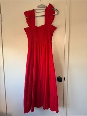 Hill House Red Maxi Dress with Ruffled Straps